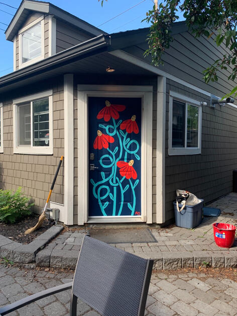 Commissioned work on client's exterior door.