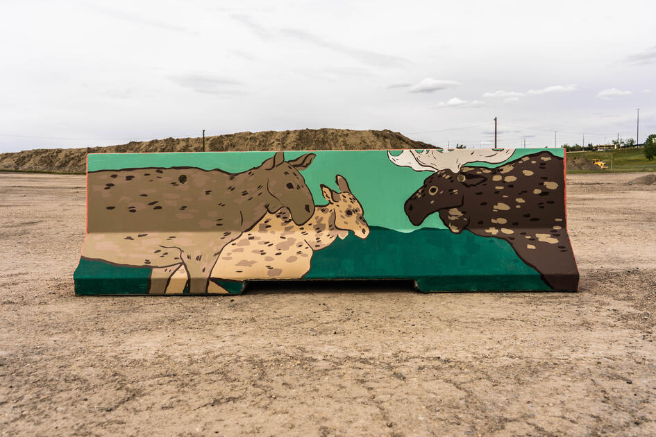 Part of a series of four barriers as part of BUMP's (Beltline Urban Mural Project) RoadWorks 2022